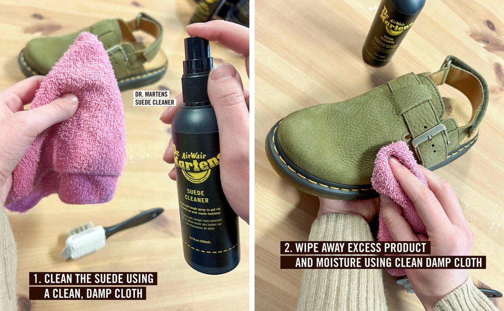 Using Dr Martens Suede Cleaner on suede shoes