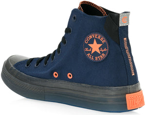 navy blue and orange converse