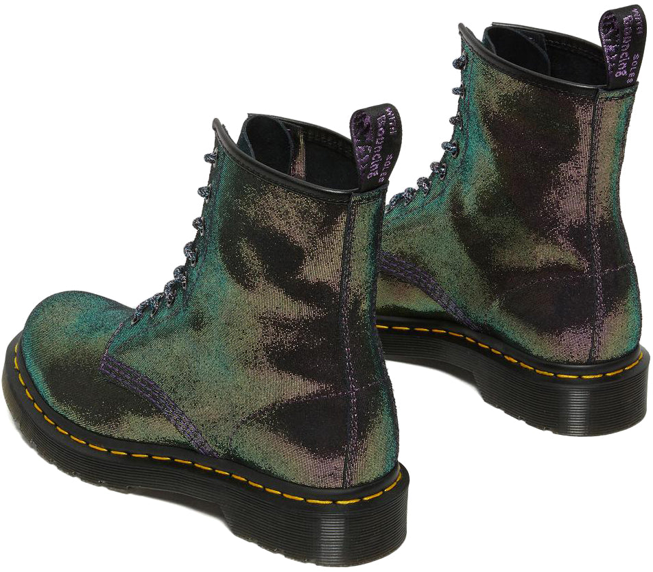 1460 disco iridescent suede lace up boots