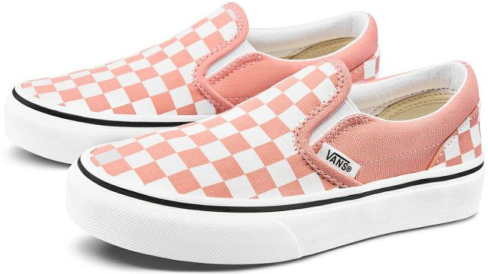 salmon checkered vans