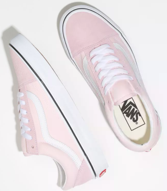 vans old skool blushing true white