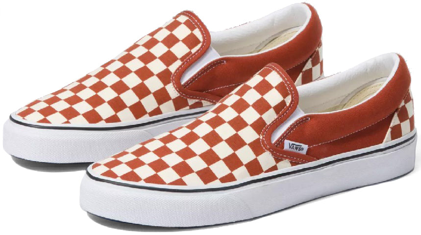 white checkered slip on vans