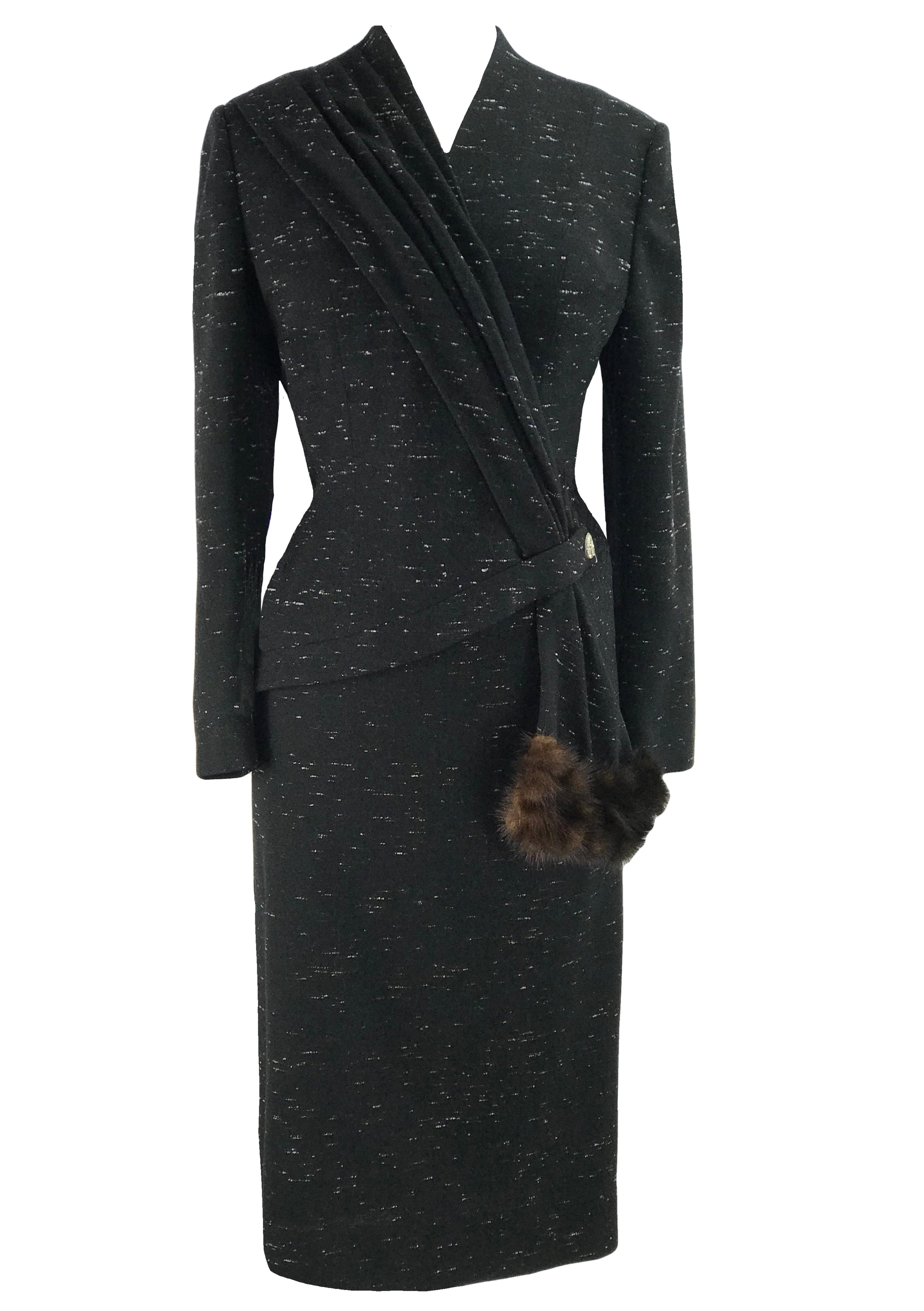 Vintage 1950s Designer Lilli Ann Black Fleck Suit- New! – Coutura Vintage