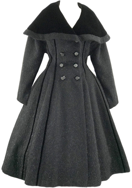 1950s Couture Lilli Ann Black Wool Princess Coat- New! – Coutura Vintage