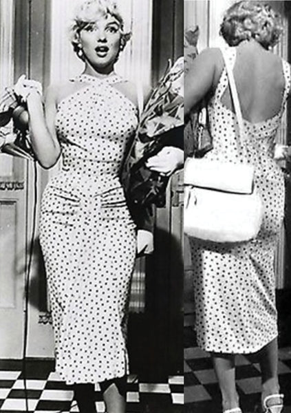 marilyn monroe black and white dress