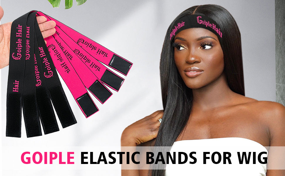 BUDOCI 4 PCS Elastic Bands for Wig Edges,3.5 cm Lace Melting Band for Wig,  Lace Wig Band Edge Wrap to Lay Edges, Wig Bands for Keeping Wigs in Place