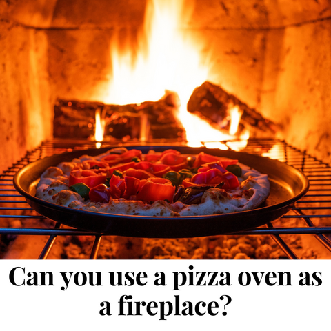 Pizza fireplace with pizza in grill