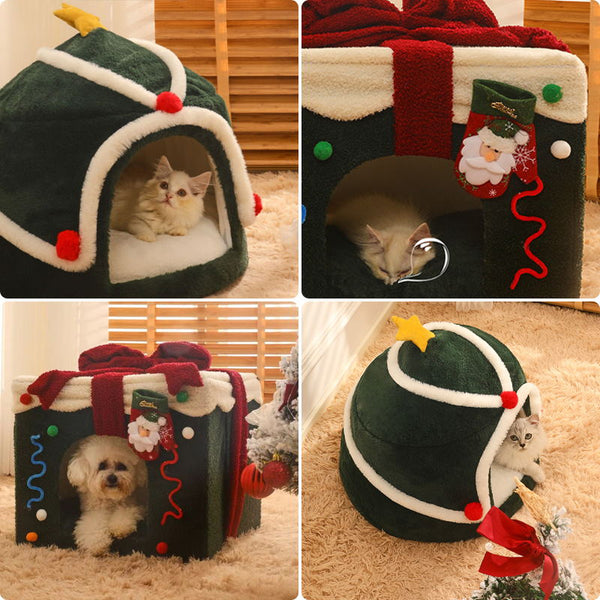 Christmas Themed Cat House is match the atmosphere of Christmas