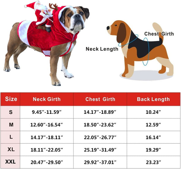 snowman design dog Christmas outfit size chart