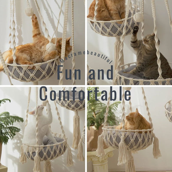 hanging cat hammock for fun and comfortable