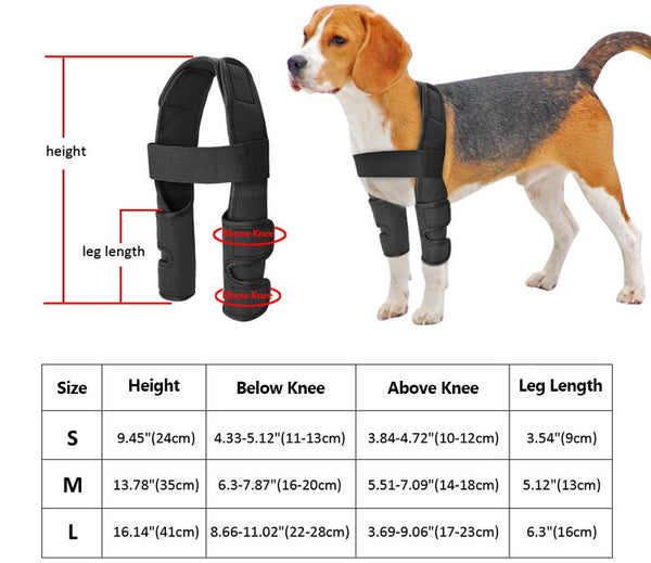 dog elbow protector pads size chart