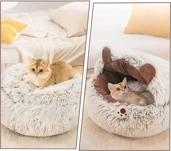 semi-enclosed cat bed with two use ways
