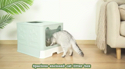 foldable cat litter box with lid- cat loves it