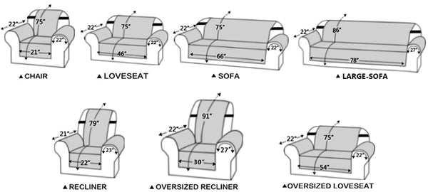 pet couch cover size chart