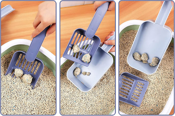 cat litter scoop use step