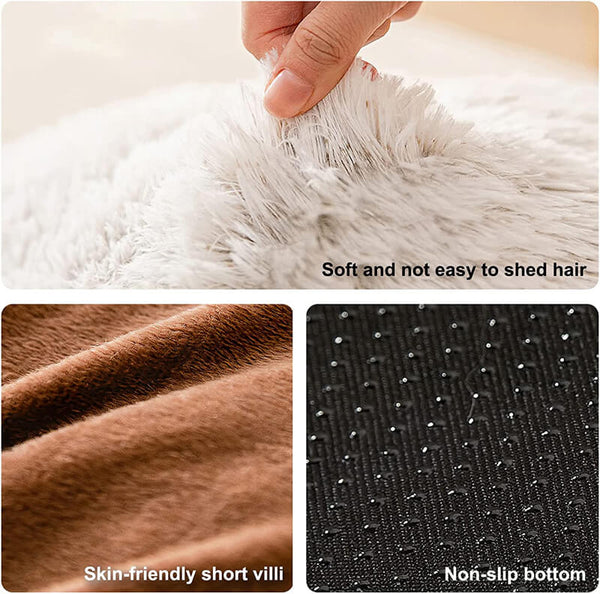 anti-anxiety fluffy plush cat bed details