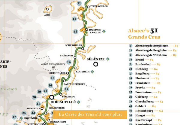 Carte Et Guide Des Vins De L Alsace Langue Anglaise Lazenne