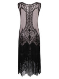 1920s Beaded Fringed Flapper Dress
