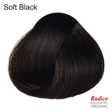 Soft Black Organic Hair Color Sample.