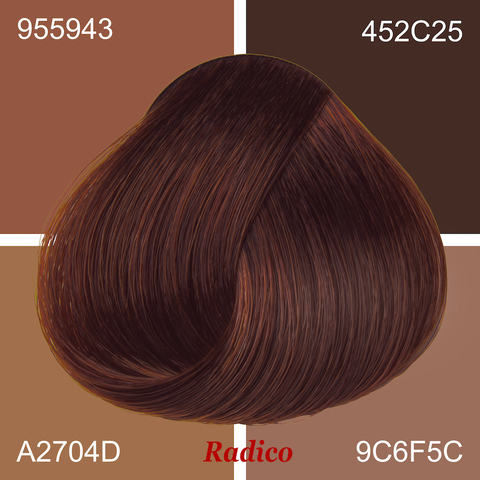 Brown Organic Hair Color Sample. Dark Skin Tone.