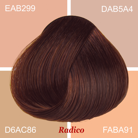 Brown Organic Hair Color Sample. Medium Skin Tone.
