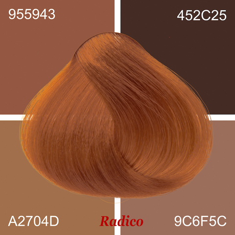 Reddish Blonde Organic Hair Color. Dark Skin Tone.
