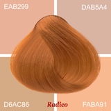 Strawberry Blonde Organic Hair Color. Medium skin tone.