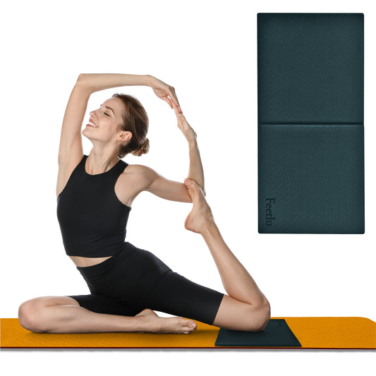 Black Yoga Knee Pad, Mini Yoga Mat