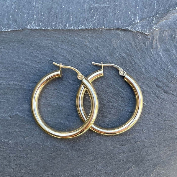 Gypsy Hoop Earrings in Solid Gold - Chunky Gold Hoops – ARTEMER