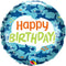 Folie helium ballon Happy Birthday fun sharks