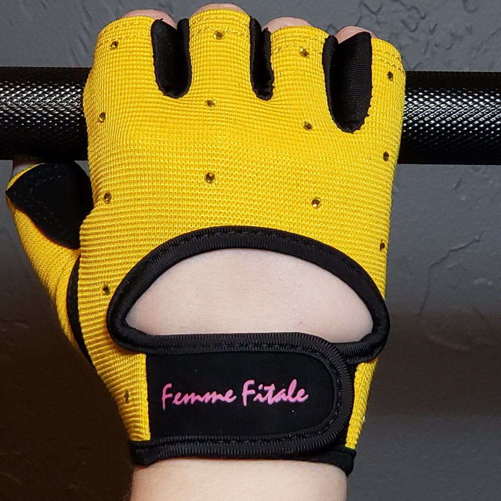 Femme Fitale Pink Swarovski Crystal Womens Fitness Weight Gloves – Femme  Fitale Fitness