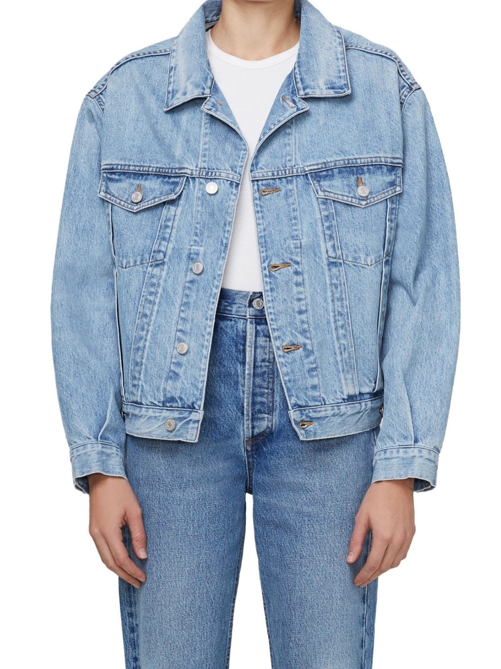 Charli Oversized Denim Jacket in Billboard Light