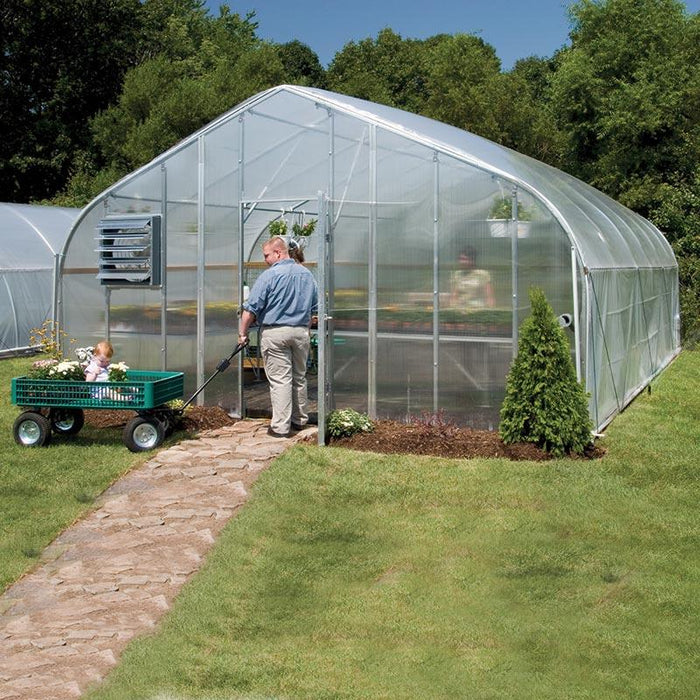 GrowSpan Gothic Pro Greenhouse - 14'W x 9'6"H x 28'L Roll-Up Sides - Grassroots Greenhouses