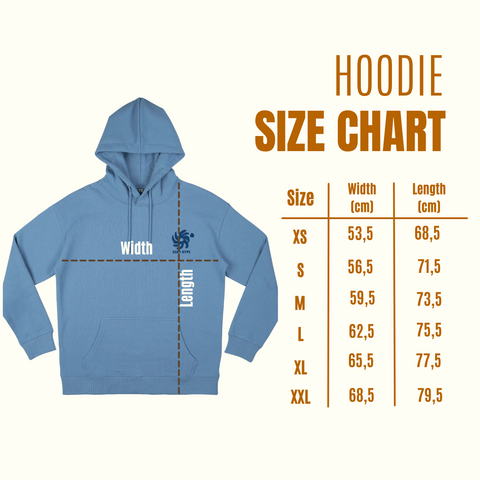 Hoodie size chart