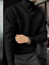 Mens Knit Turtleneck Long Sleeve Sweater SKUK76982 Nav Image 2