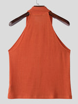 Mens Knitted Textured Zipper Tank SKUK99003 Nav Image 5