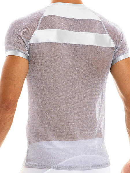 Men's Sexy Shiny Mesh See-through T-Shirts SKUH56301 – INCERUNMEN