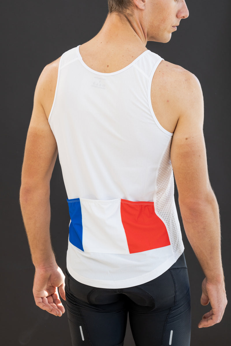 Cycling Tank Top with pockets in white 