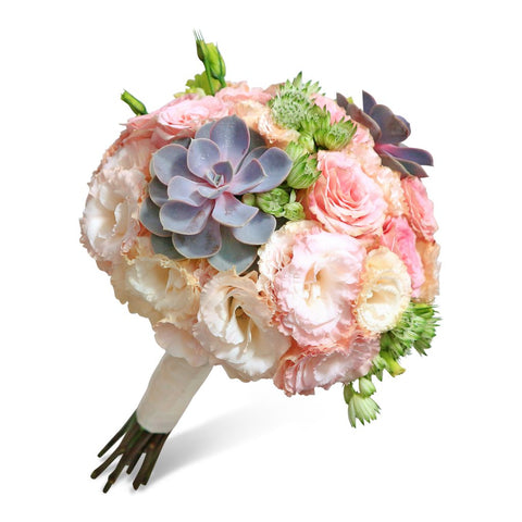 wedding bouquet succulent round