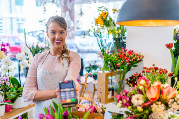 Florist Ready to Accept Payment