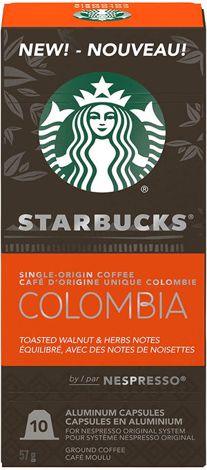 10 Capsules Colombia Single Origine Coffee Starbucks by Nespresso 57g