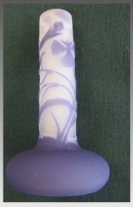 エミールガレ　カメオガラス　パープルと白　花瓶