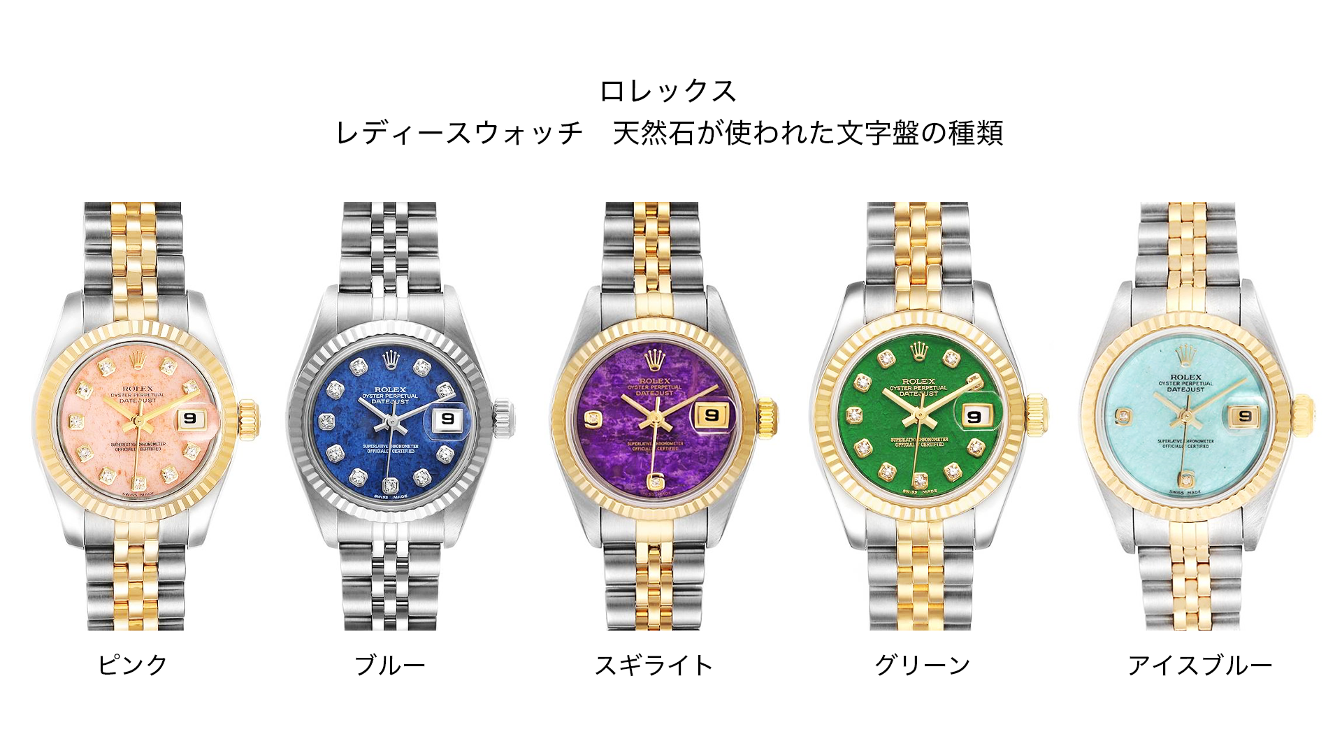Rolex Ladies Watches - Types of Dials with Natural Stones