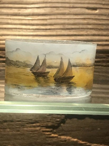 ドームナンシー (ドーム兄弟)帆船と風景のミニチュアール塩入れ2