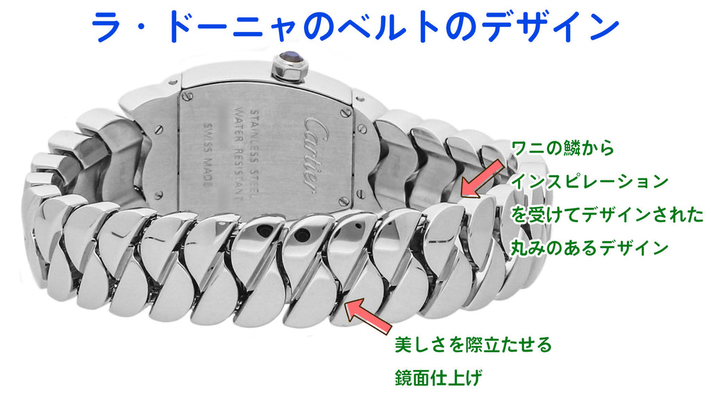 カルティエ腕時計　ラドーニャのベルトのデザイン