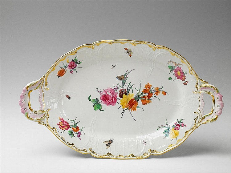 A large Berlin KPM porcelain platter made for Berlin Palace