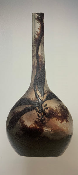 エミールガレ　鶴首型　蜻蛉の花瓶