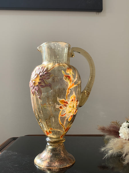 エミールガレのエナメルガラスが使われた初期作品 ダリア文水差し