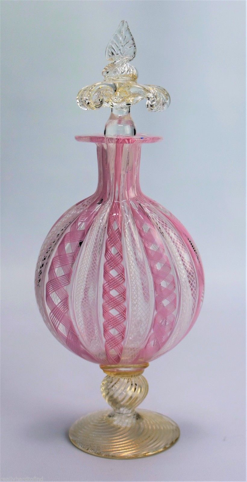 ベネチアングラス・ムラノガラス-ラティチーノ (Latticino)技法を使った香水瓶