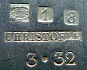 クリストフルシルバーの初期の刻印